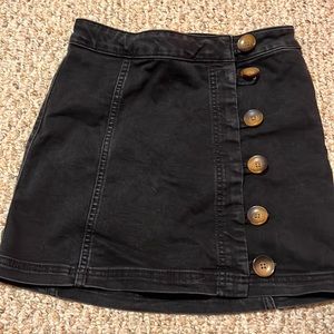 Free People black button up skirt